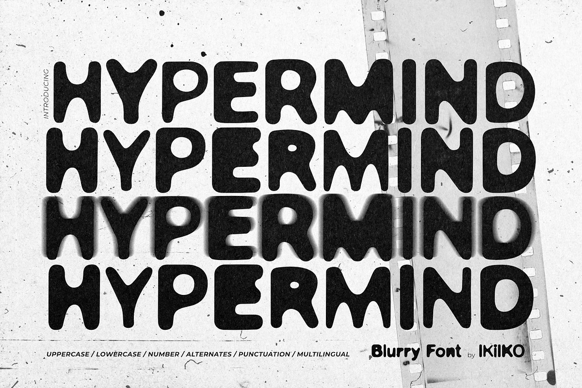 Hypermind - Blurry Font, a Sans Serif Font by ikiiko (Photo 1 of 7)