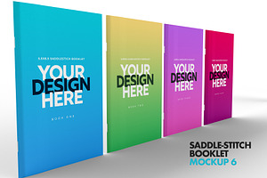 Saddle-Stitch Booklet Mockup Set