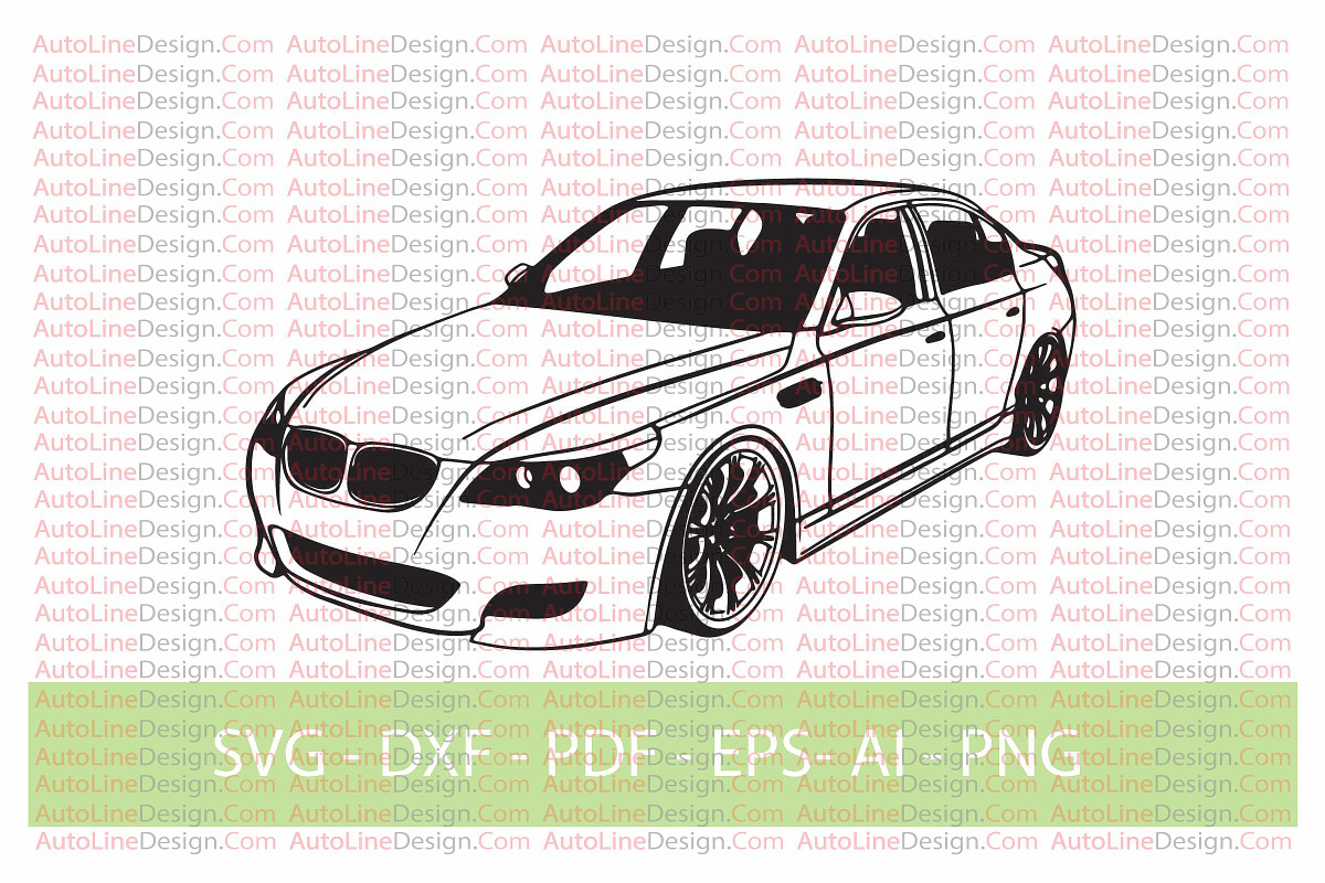 M5 E60 Drift Car Vector, a Transportation Illustration by AutoLineDesign