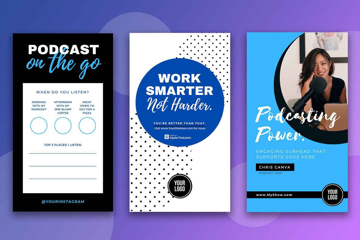 Podcast Instagram Stories Templates, a Social Media Template by Mike Brennan Art & Design (Photo 4 of 4)