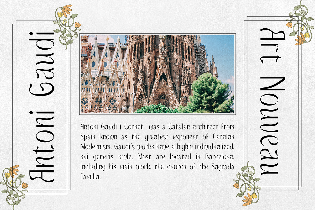 Peachy Fantasy - Art Nouveau Display, a Sans Serif Font by HipFonts (Photo 2 of 8)