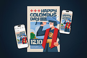 Happy Colombus Day Event Flyer Set, a Flyer Template by The Good Store (Thumbnail 1 of 2)