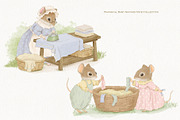 Laundry Day Mice Clipart Collection, an Animal Illustration by AlenaVlasko stock Market (Thumbnail 7 of 9)