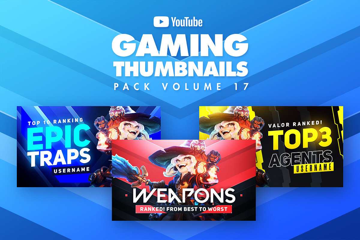 Gaming Youtube Thumbnails Pack 17, a Social Media Template by Odin_Design