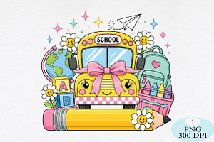 Cute Back to School Bus PNG, a Seasonal Illustration by Daily.Designs