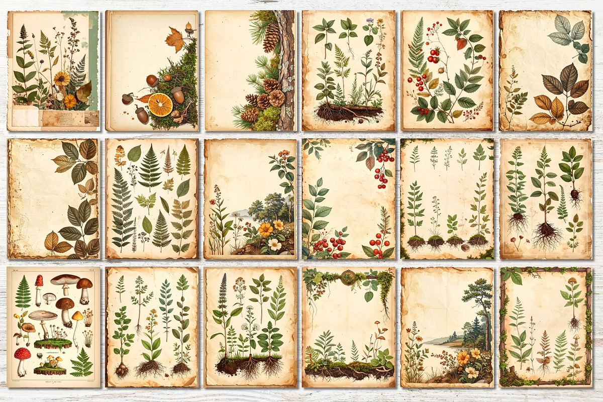 Vintage Botanical Junk Journal Pages, an Object Graphic by Anna Design Studio (Photo 4 of 5)