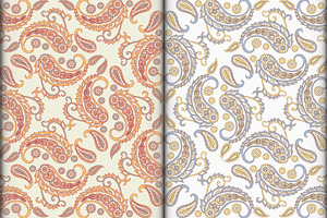2 Paisley floral fabric patterns