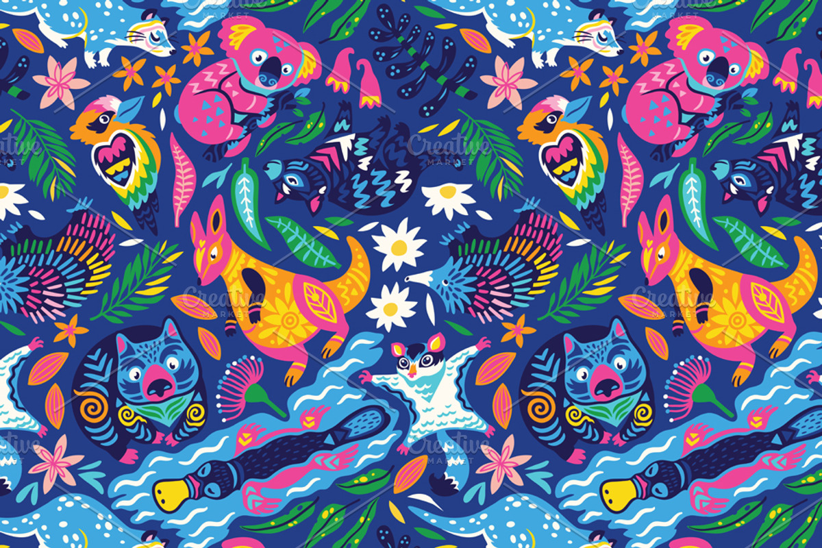 Australian Animals, a Pattern Graphic by PenguinHouse (Photo 4 of 7)