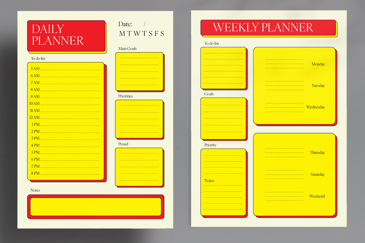 Daily and Weekly Planner Layout