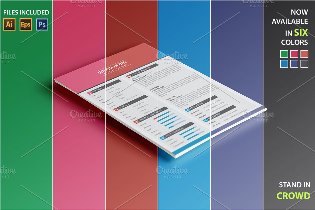 50% Off Flat Resume (3 Pages), a Resume Template by Pentaclay (Photo 2 of 5)