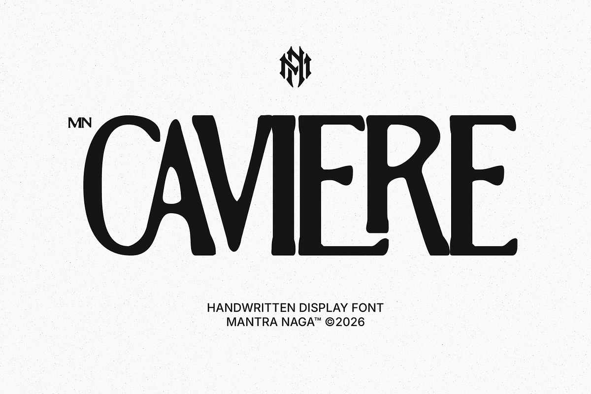 MN Caviere - Blurred Serif Typeface, a Handwritten Font by Mantra Naga (Photo 1 of 15)