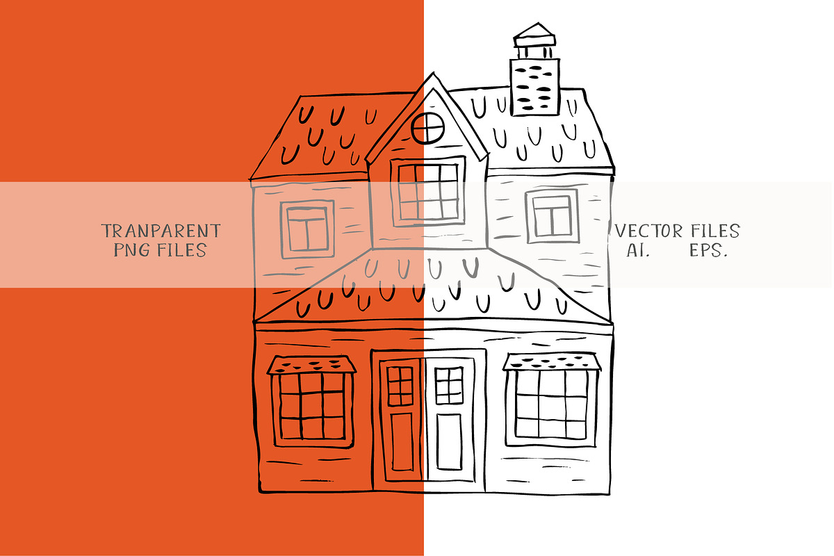Hand-Drawn Cottage Clipart Set, an Object Illustration by Anna Ivanir (Photo 3 of 3)