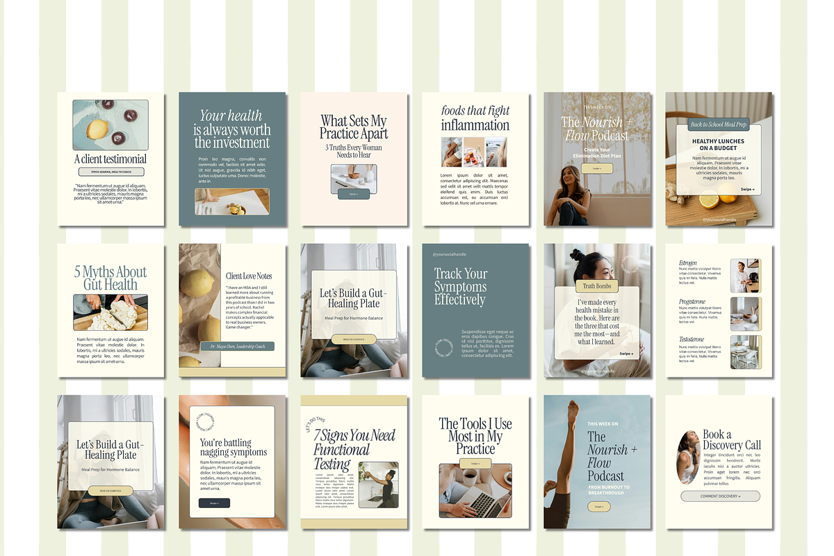 60 Canva Nutrition IG Post Templates, a Marketing Template by Solana Creative Co. (Photo 5 of 6)