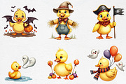 Watercolor Halloween Ducks Clipart, an Illustration by CrexoraLab (Thumbnail 2 of 5)