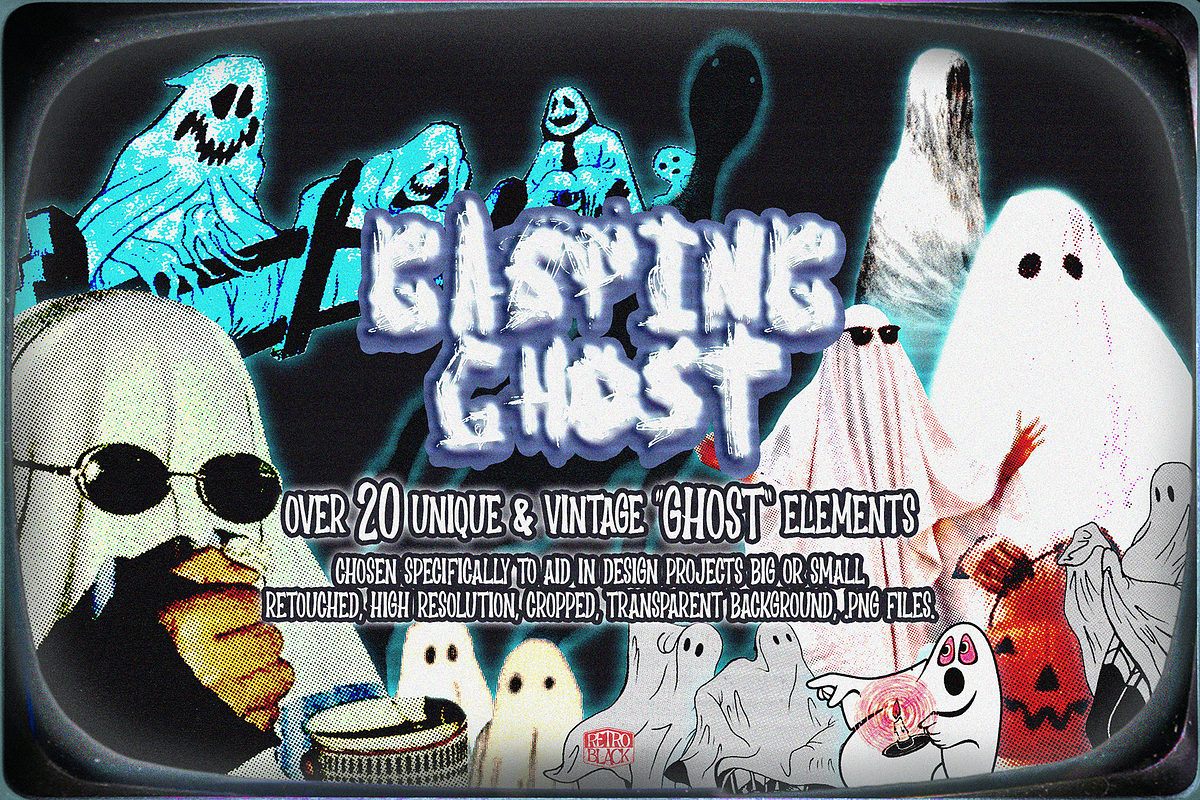 Retro Halloween Horror Collage Pack, an Object Graphic by Retro Black Studio (Photo 10 of 19)