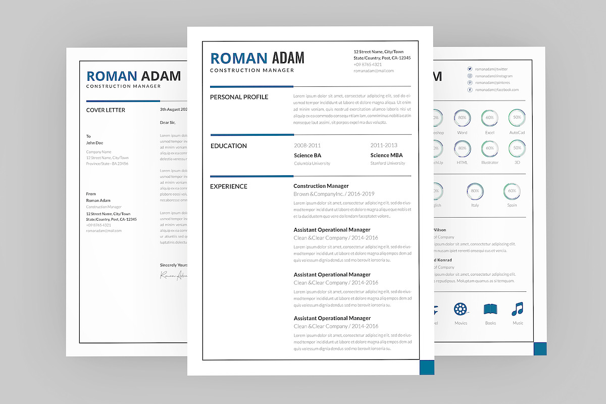 Roman Manager Resume Designer, a Resume Template by AQR Studio