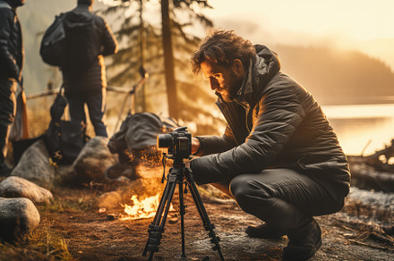 man working on photography project i, a Photo by SaroStock