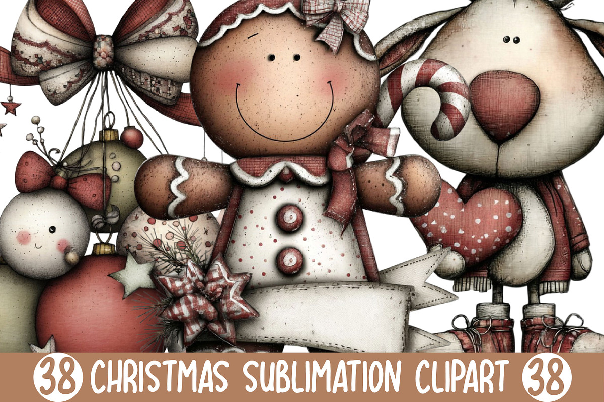 Christmas Sublimation Clipart, an Illustration by Designking (Photo 1 of 4)