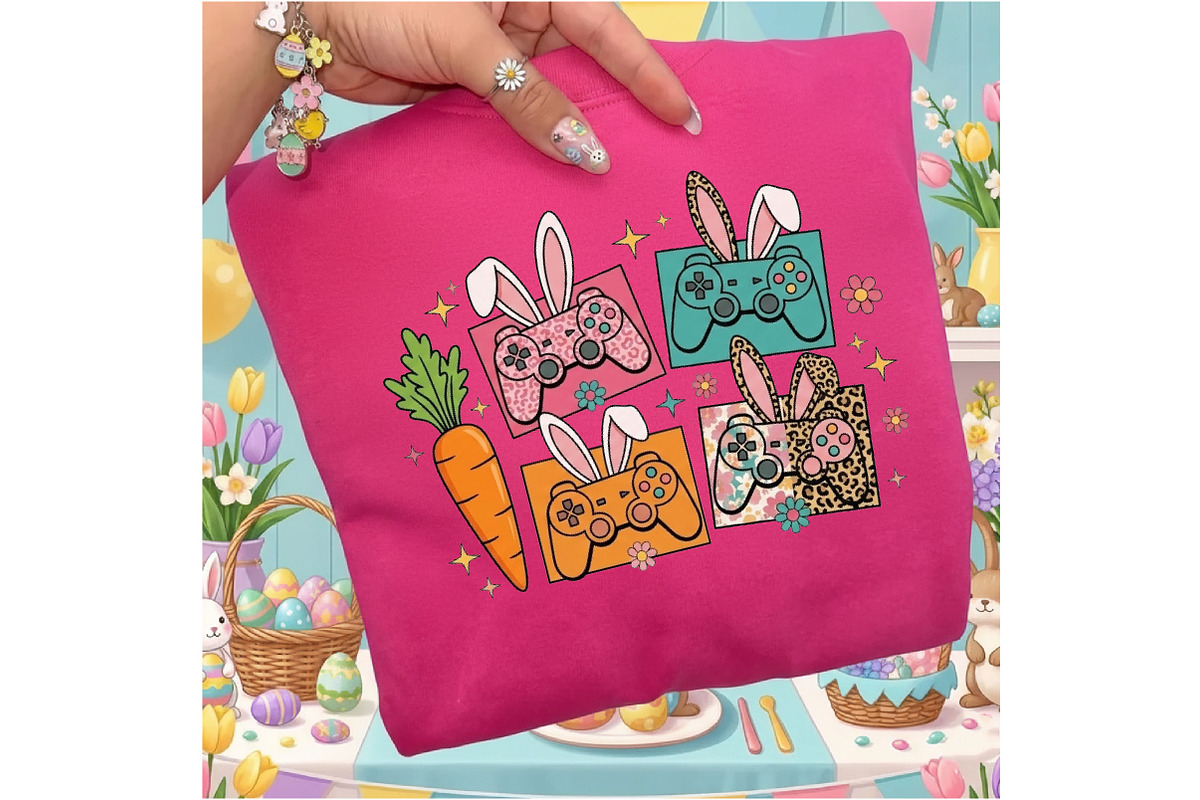 Easter Gamer PNG, Bunny Controller, an Illustration by Designking (Photo 5 of 6)