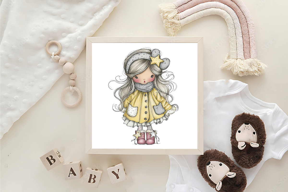 Whimsical Christmas Girl Clipart, an Illustration by CraftArtStudio (Photo 6 of 6)