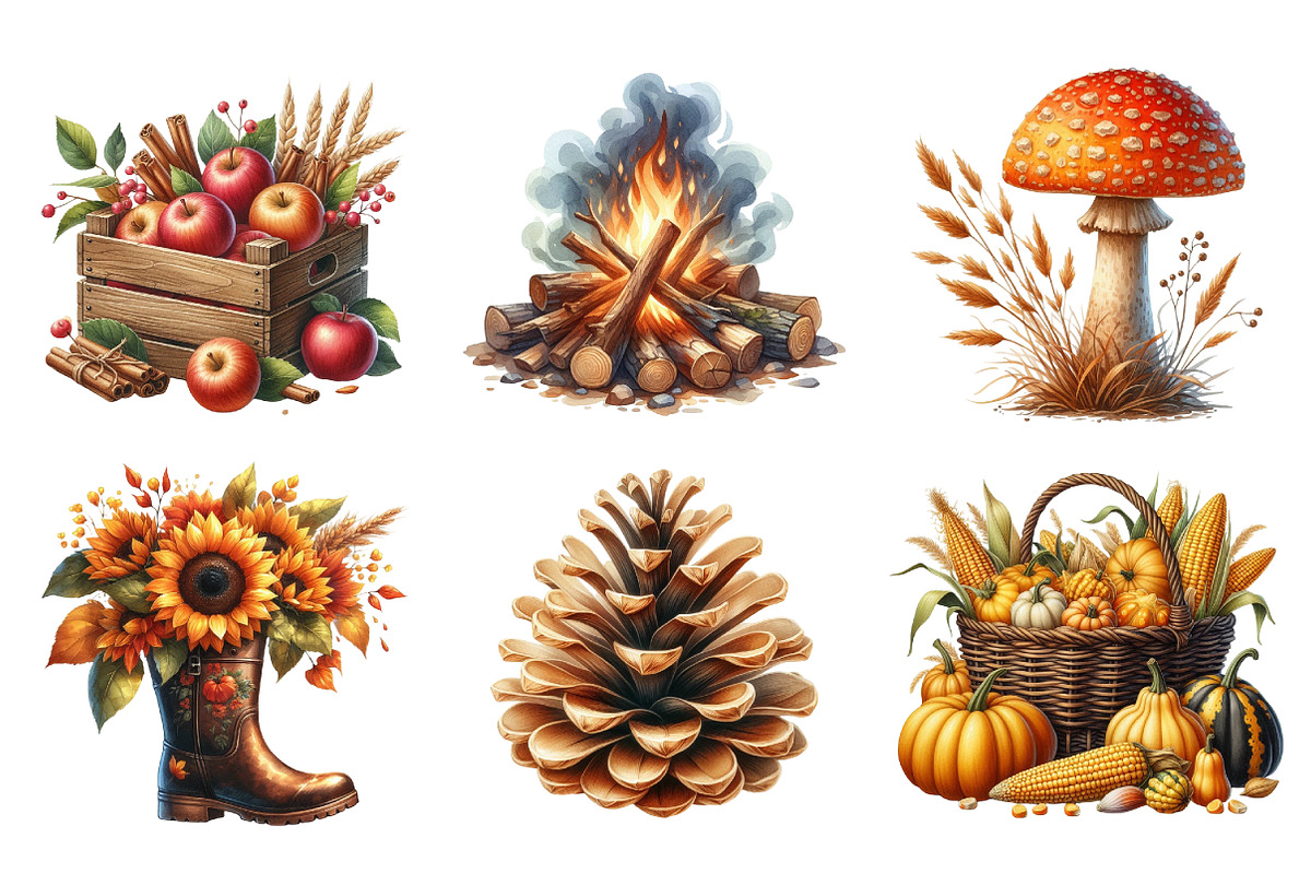 Watercolor Autumn Sublimation PNG, an Illustration by SinaCreation (Photo 3 of 5)