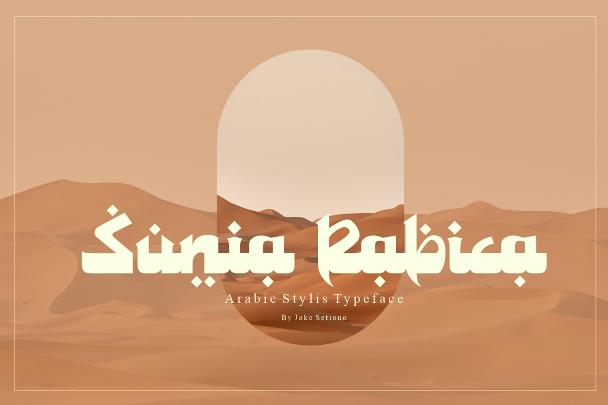 Sunia Rabica - arabic style font, a Sans Serif Font by Joko Setiono (Photo 1 of 7)
