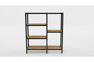 Wooden Shelving With Metal Base