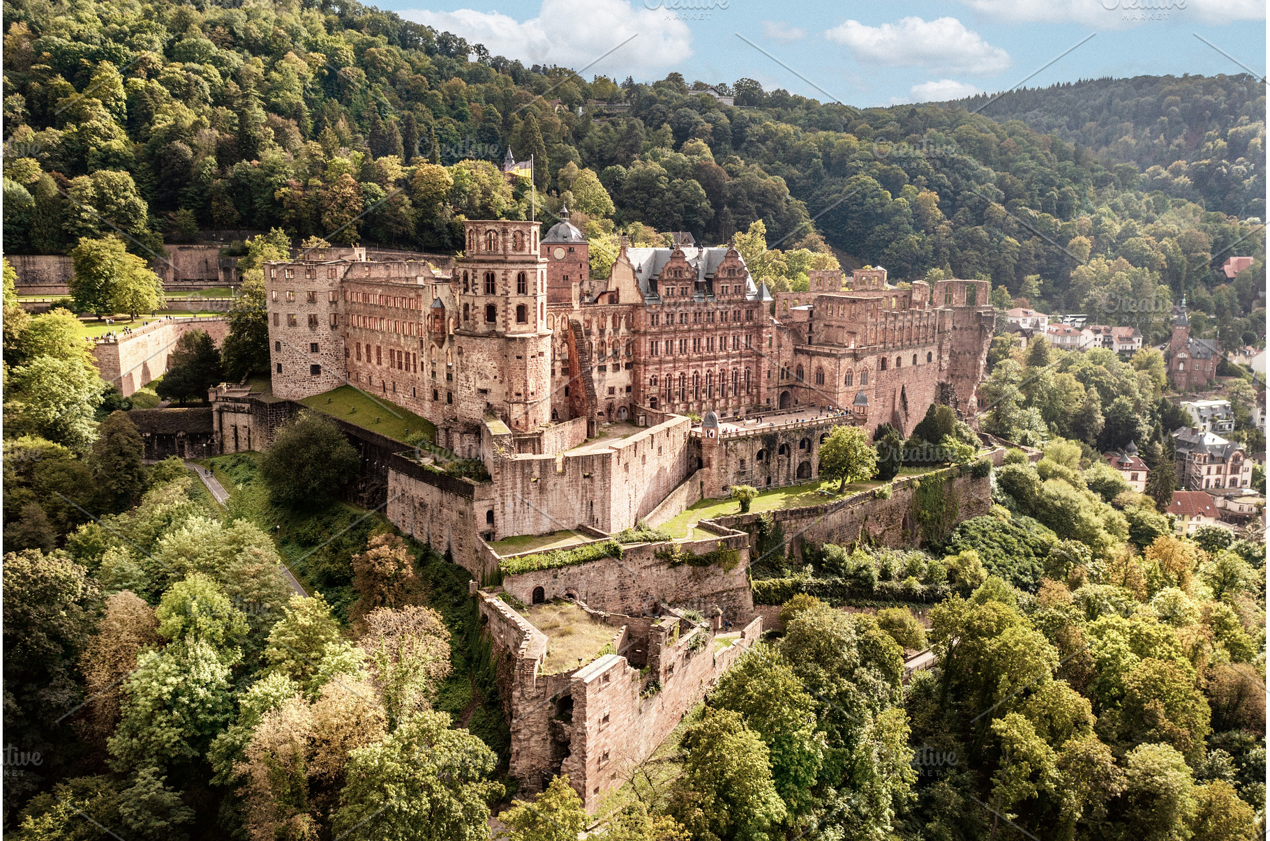 The castle ruin in Heidelberg, Baden, an Architecture Photo by Nature and travel