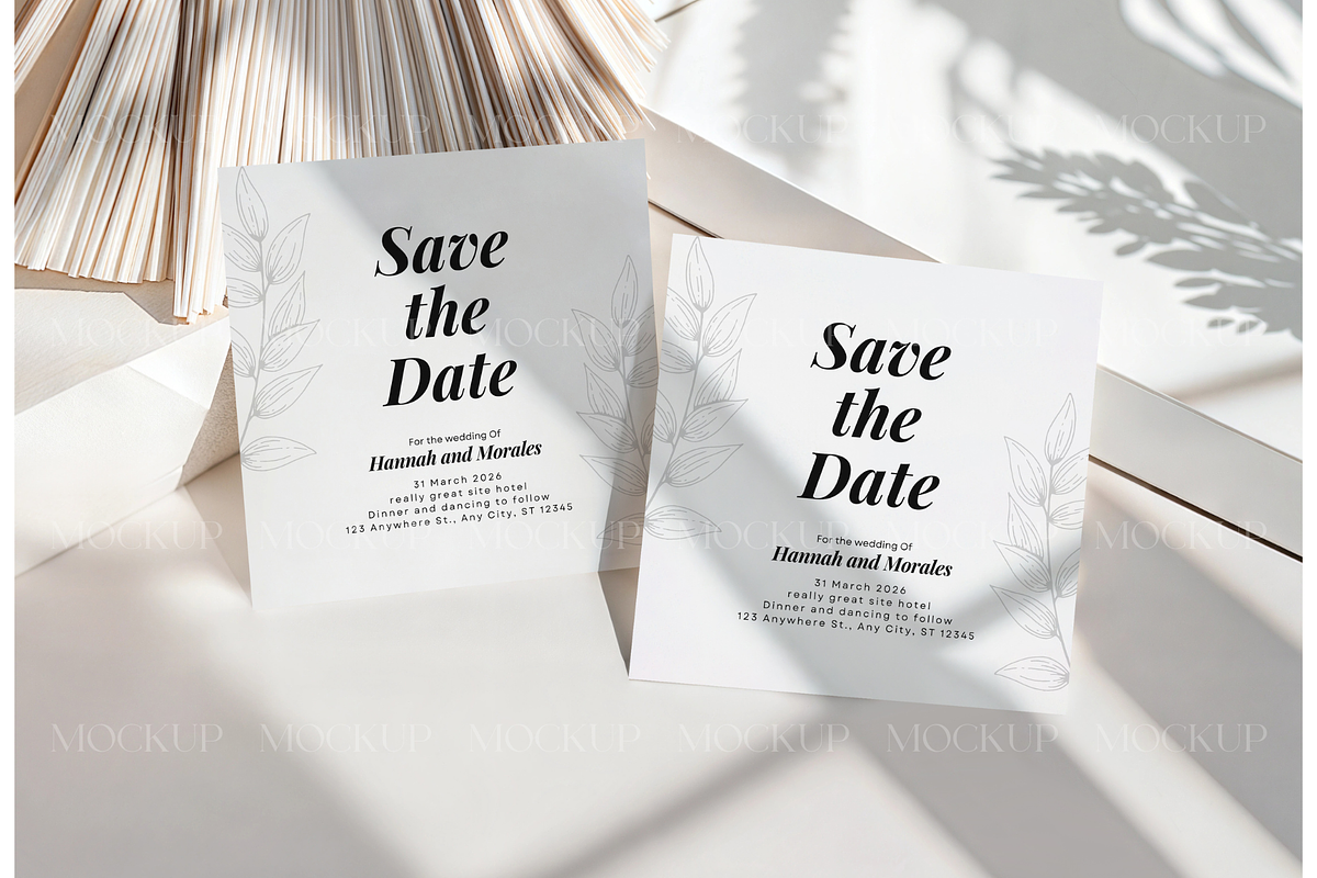 Elegant 6x6 Square Invitation Card, a Mockup by MockupWizard (Photo 3 of 3)
