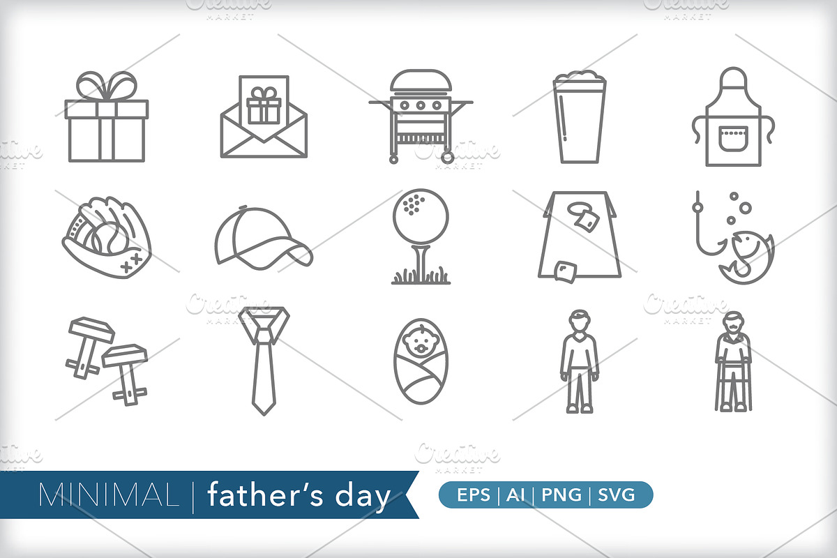 Minimal father's day icons, an Outline Icon by Picture Window (Photo 1 of 5)