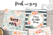 Pink and Gray floral collection, an Illustration by OJardin (Thumbnail 2 of 4)