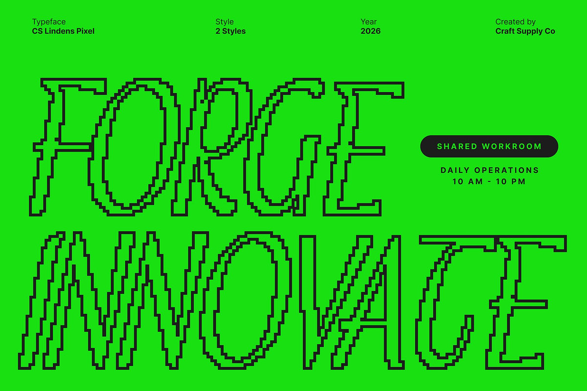 CS Lindens Pixel, a Sans Serif Font by Craft Supply Co. (Photo 4 of 8)