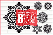 Decorative Mandala Vector Set, an Illustration by hafijul (Thumbnail 1 of 9)