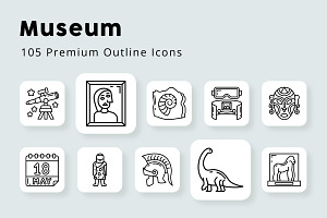 Museum 105 Premium Icons, an Outline Icon by vectorstank