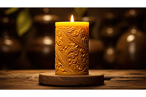 beeswax natural candle ai generated, a Nature Photo by pikepicture