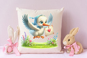 Cute Spring Stork Clipart, an Illustration by RobertsArt (Thumbnail 7 of 7)