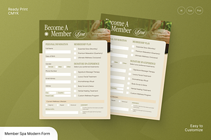 Member Spa Modern Form, a Flyer Template by Annora Studio