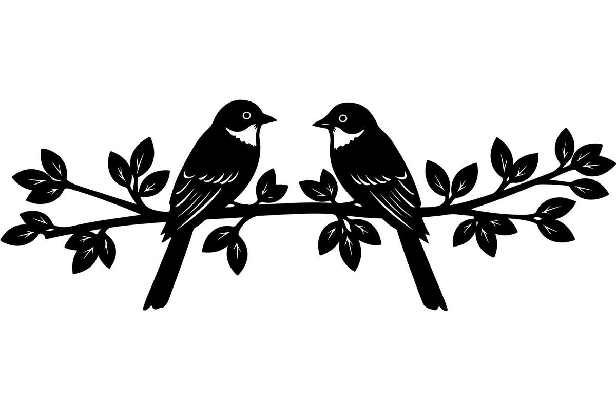 Birds on Branch Vector Collection, an Illustration by Designer_Momina (Photo 2 of 21)
