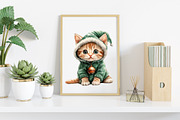 Cute Christmas Kitten Clipart, an Illustration by Canvas Craft (Thumbnail 4 of 7)
