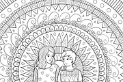 11 Mother's day coloring book page, an Illustration by Somjai King (Thumbnail 8 of 13)