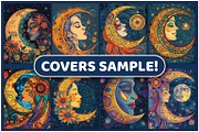 120 Boho Chic Moon Coloring Pages, an Illustration by BrightMart (Thumbnail 3 of 3)