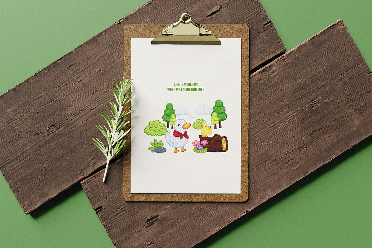 Sweet Duck & Friends – Watercolor, an Animal Illustration by CreativeValuation (Photo 9 of 11)
