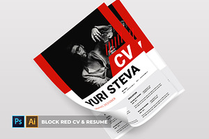 Block Red CV & Resume