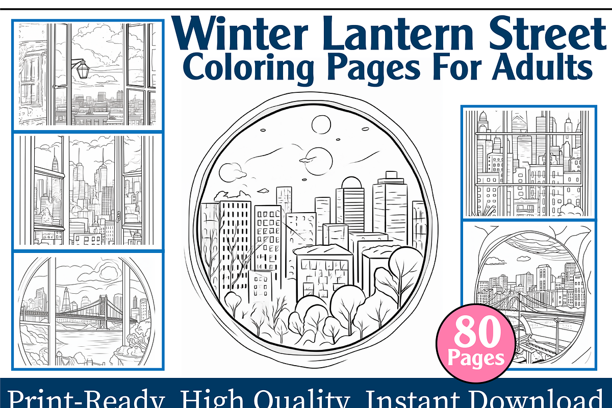 Frosted Window City View Coloring, an Animal Illustration by maggiesar (Photo 1 of 4)
