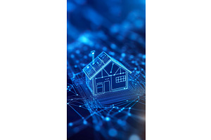 Smart home concept, Glowing House, a Technology Illustration by Lermont51