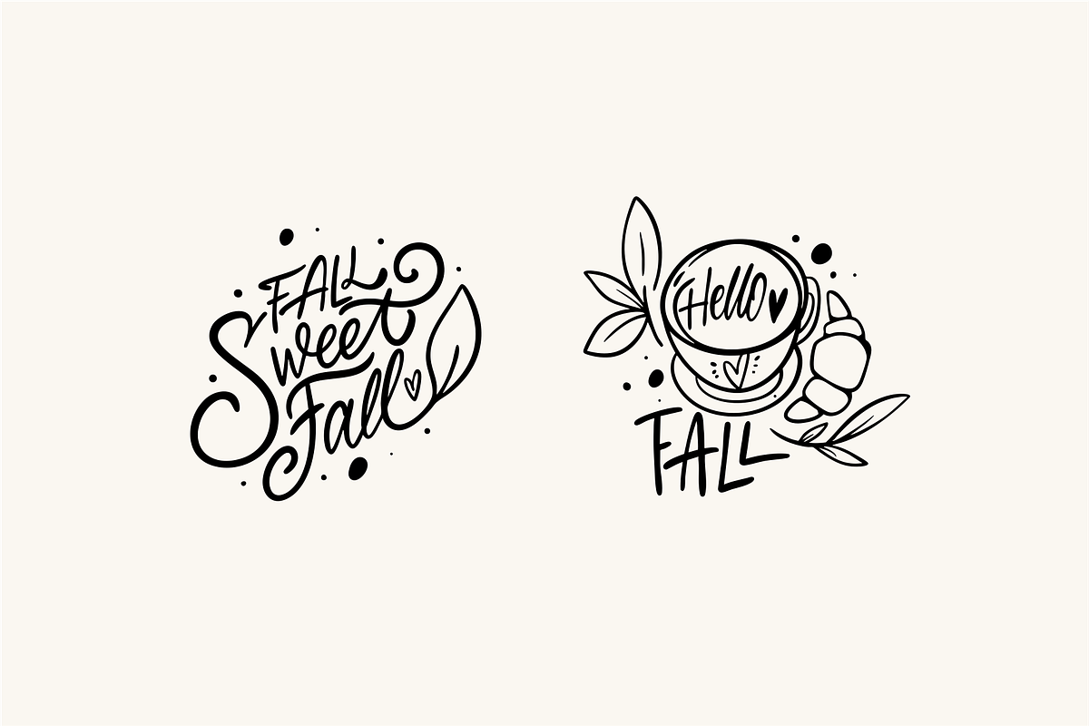 Autumn & Fall Lettering Set, a Seasonal Illustration by Oktyabr (Photo 4 of 6)