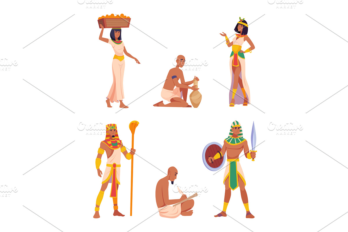 Egypt. Authentic ancient characters, a Person Illustration by Onyx