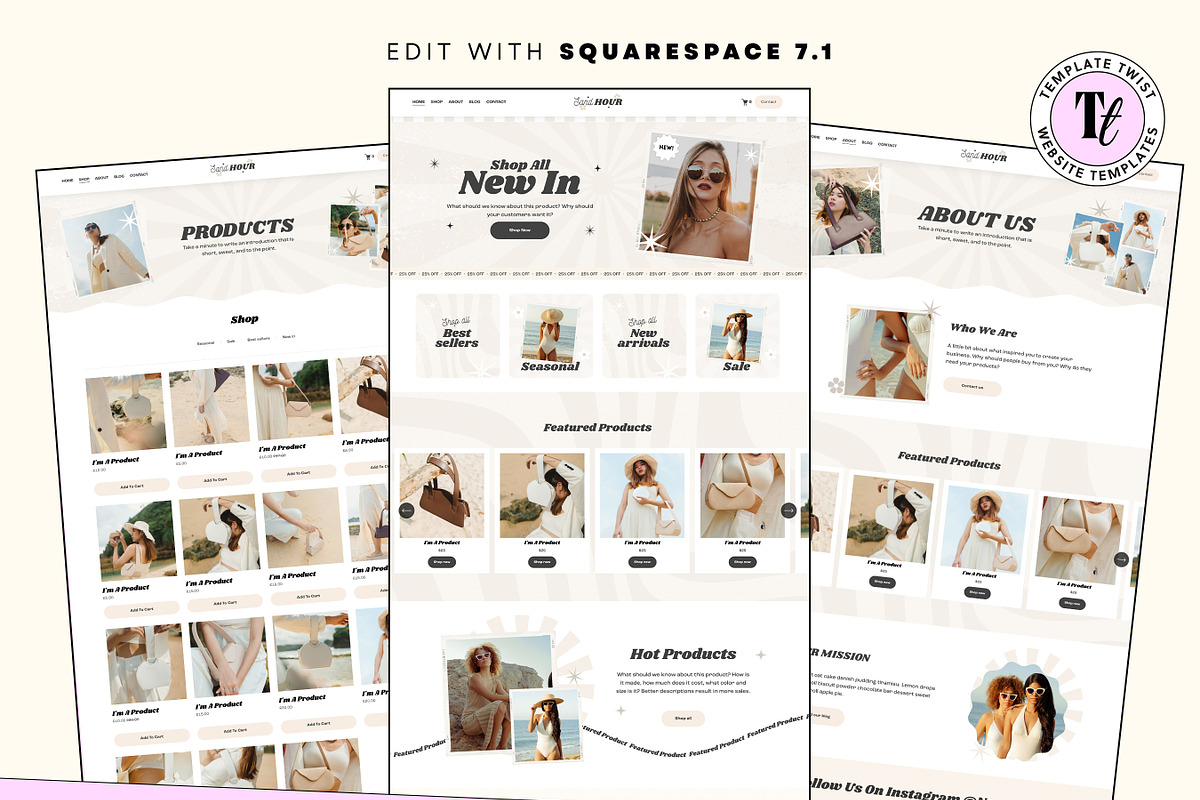 Neutral Squarespace Template Store, a Squarespace Template by Template Twist Shop (Photo 3 of 10)