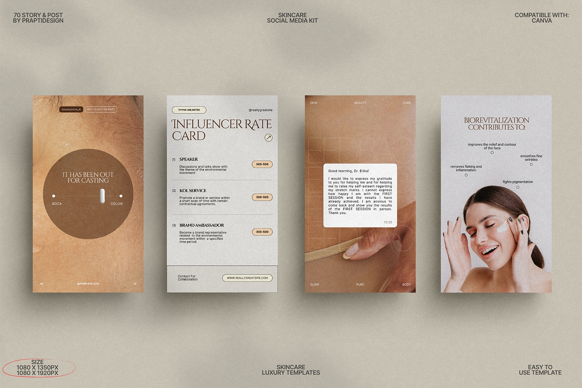 Skincare Story & Post Kit Canva preview 5