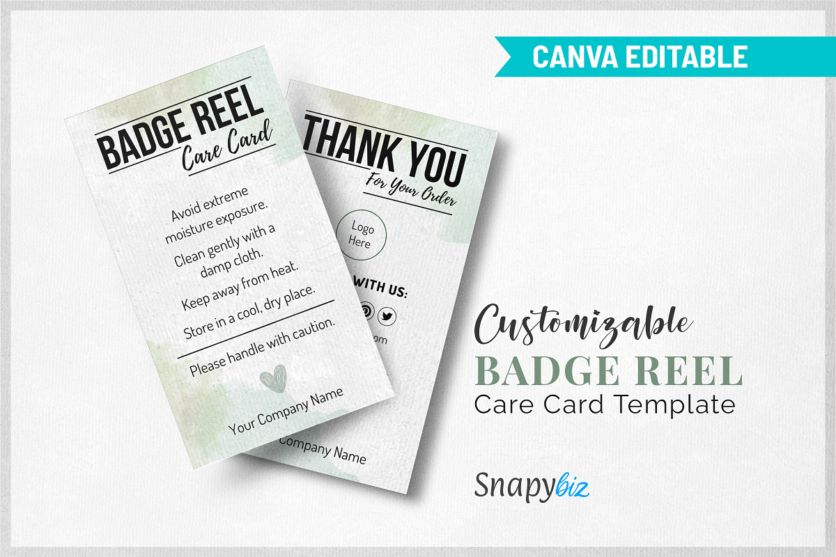 Badge Reel Care Card Template, a Design Template by Snapybiz (Photo 10 of 10)